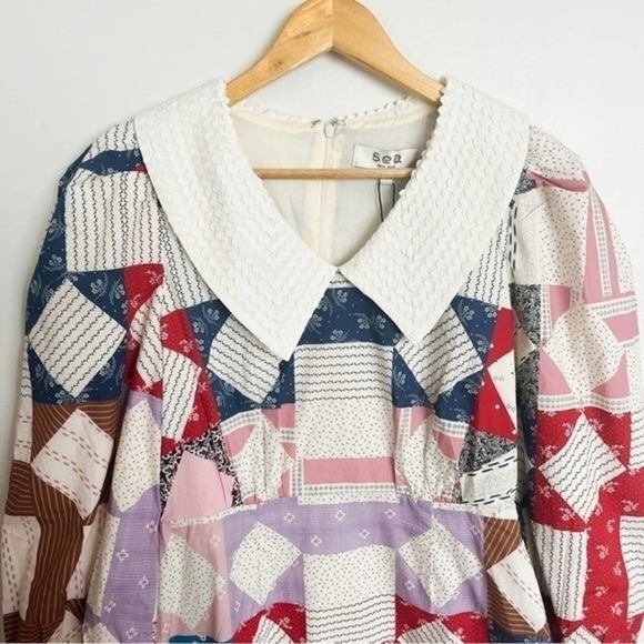 Sea New York Multicolor Patchwork Long Sleeve Dress - Picture 8 of 12